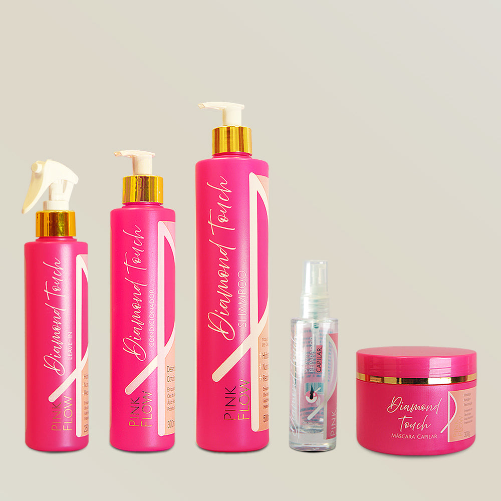 Kit Completo Pink Flow Diamond Touch Shampoo + Condicionador + Máscara + Leave-in + Sérum Avançado – foto 2