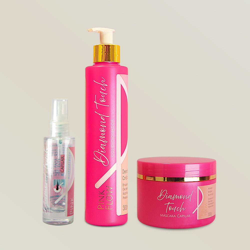 Kit Pink Flow Diamond Touch Condicionador + Máscara + Sérum Reparação Intensiva e Brilho Extremo – foto 2