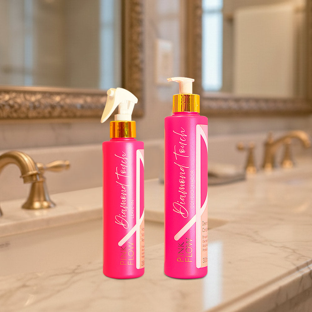 Kit Pink Flow Diamond Touch Condicionador 300ml + Leave-in 250ml Força Hidratação e Movimento – foto 5