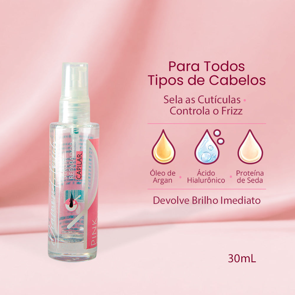 Kit Pink Flow Diamond Touch Condicionador 300ml + Sérum 30ml Selagem Brilho e Finalização Premium – foto 5