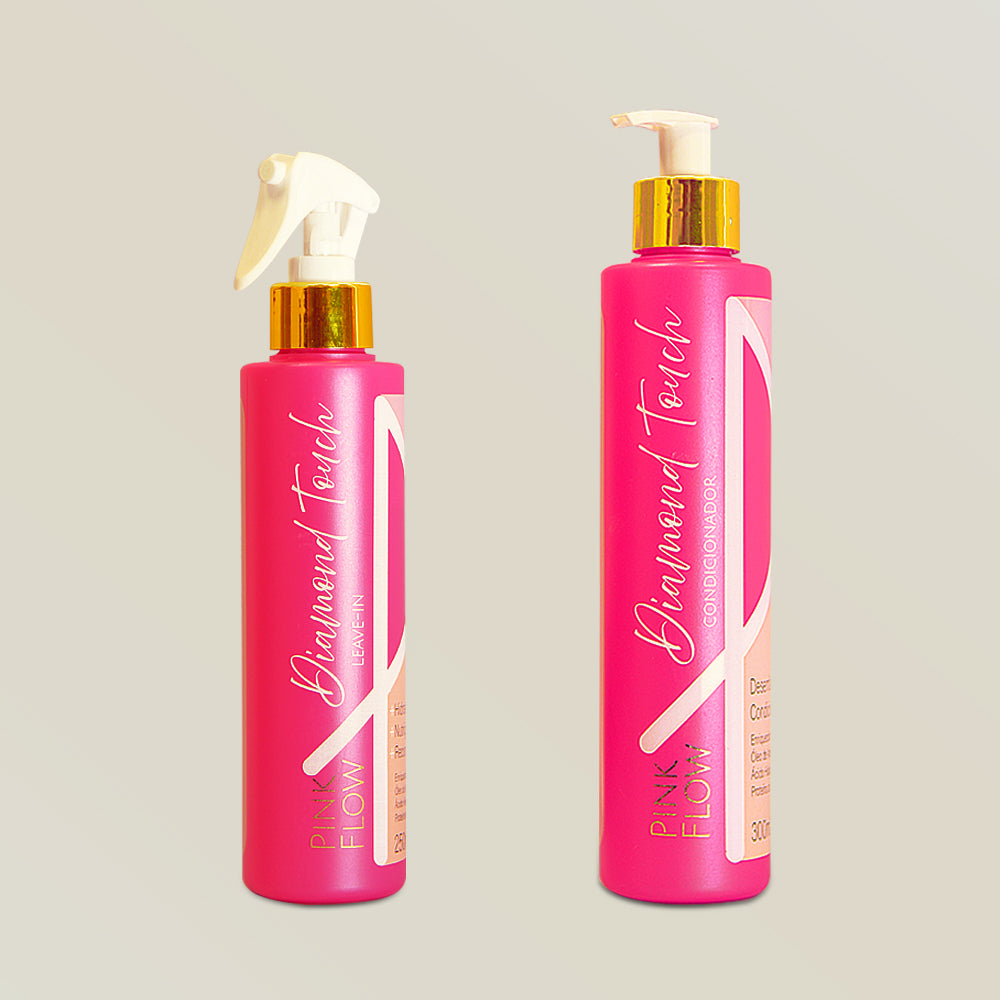 Kit Pink Flow Diamond Touch Condicionador 300ml + Leave-in 250ml Força Hidratação e Movimento – foto 2