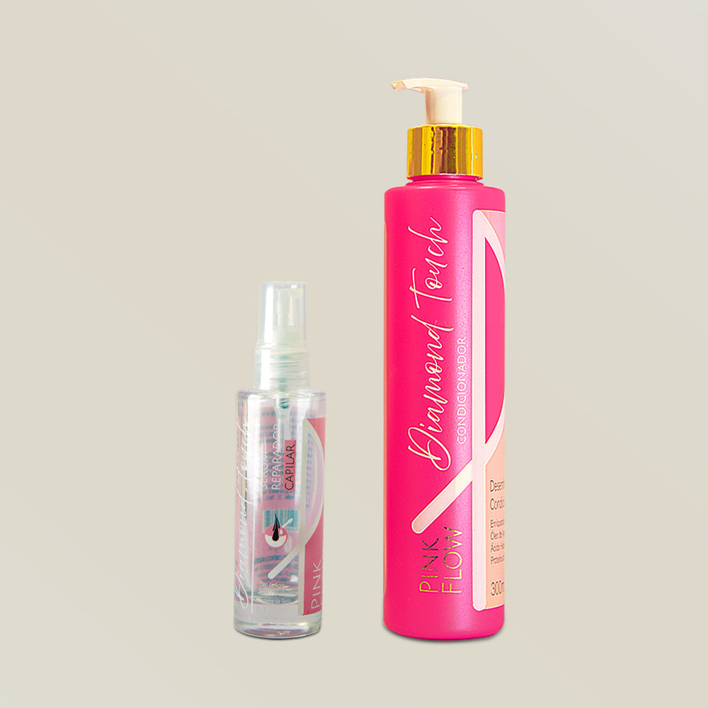 Kit Pink Flow Diamond Touch Condicionador 300ml + Sérum 30ml Selagem Brilho e Finalização Premium – foto 2