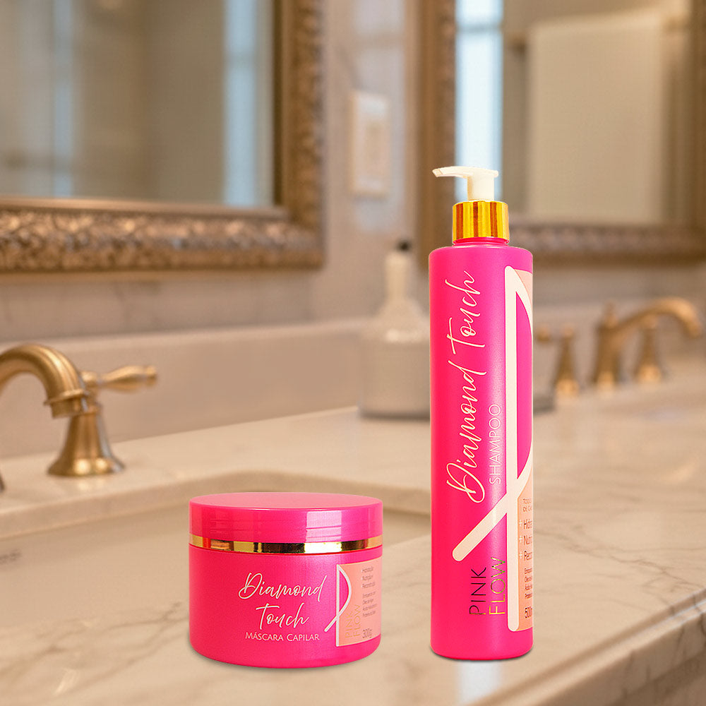 Kit Pink Flow Diamond Touch Shampoo 500ml + Máscara 300g Brilho e Nutrição para Fios Radiantes – foto 2
