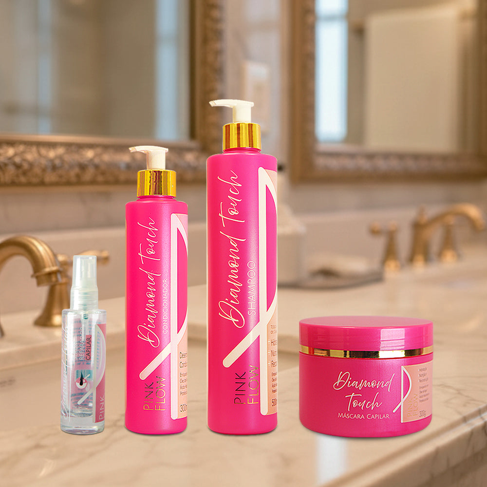 Kit Pink Flow Diamond Touch Shampoo + Condicionador + Máscara + Sérum Proteção e Brilho Suave – foto 2