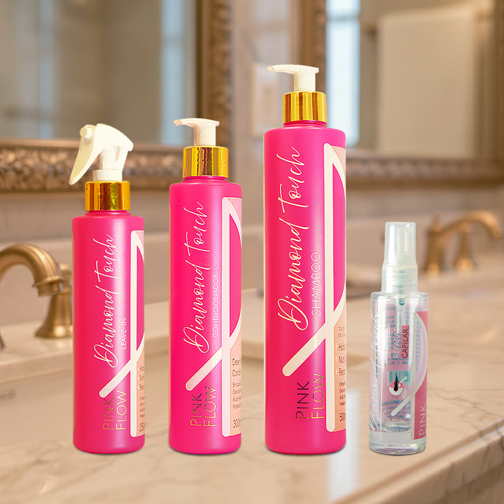 Kit Pink Flow Diamond Touch Shampoo + Condicionador + Leave-in + Sérum Proteção Suave – foto 5