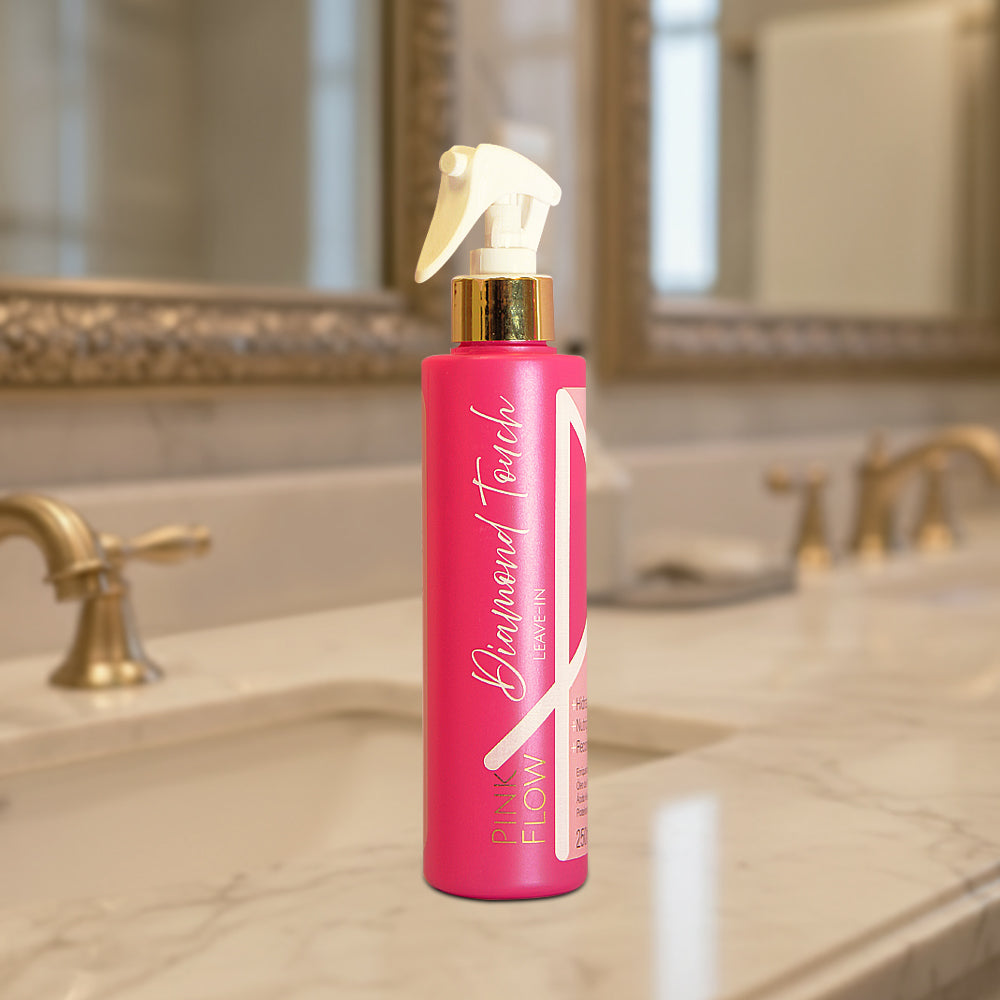 Leave-in Pink Anti Frizz Flow Diamond Touch 250ml - Desembaraçante com Brilho e Leveza – foto 3
