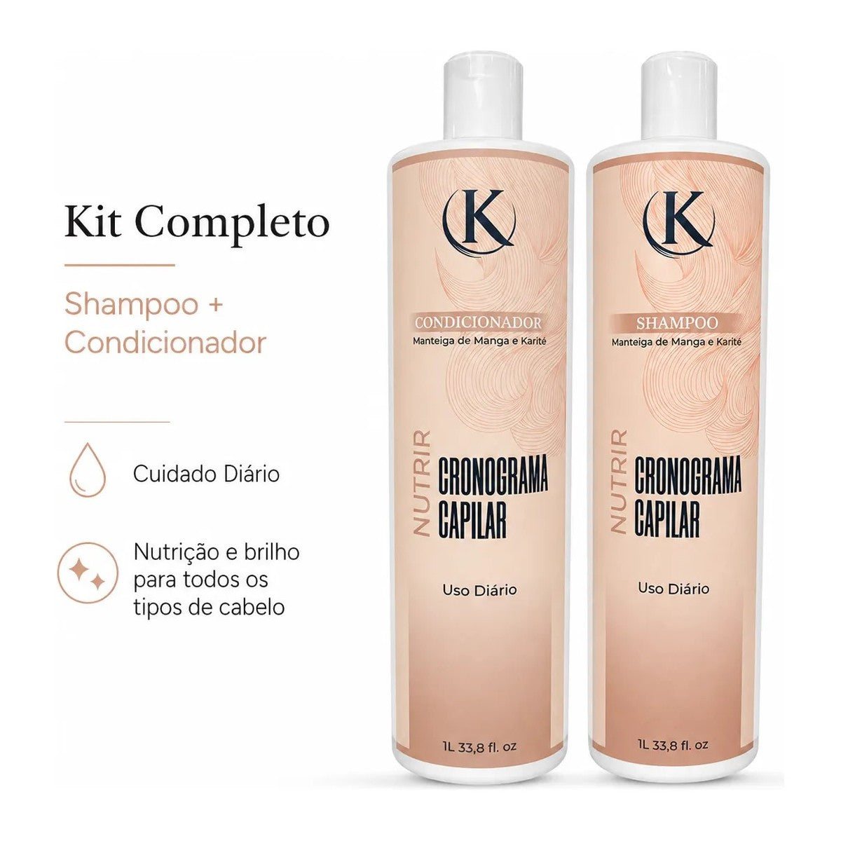 Kit Cronograma Capilar Manga e Karité 1L - Shampoo + Condicionador Nutrição – foto 4