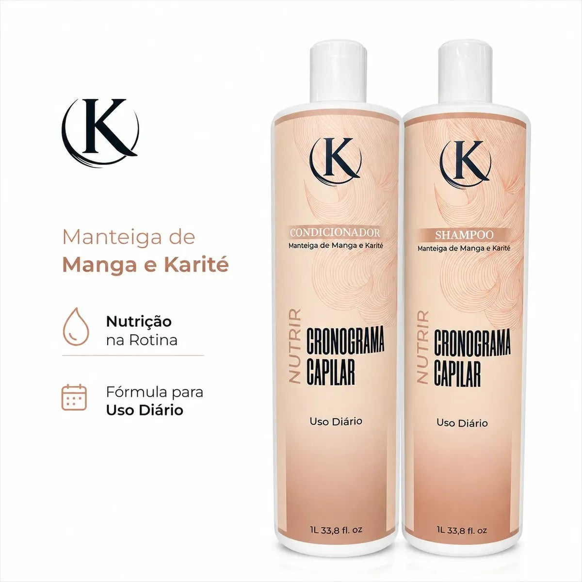 Kit Cronograma Capilar Manga e Karité 1L - Shampoo + Condicionador Nutrição – foto 5