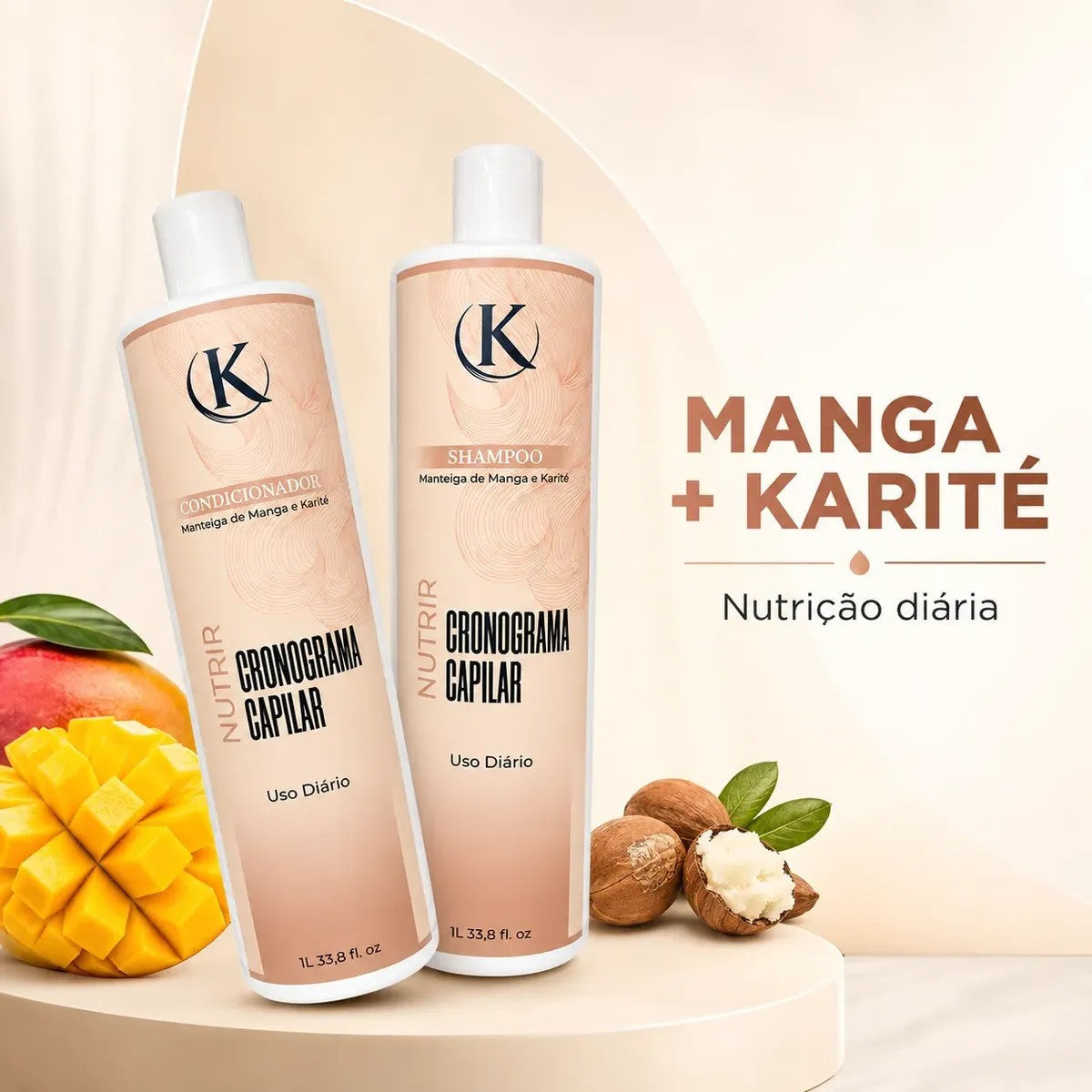 Kit Cronograma Capilar Manga e Karité 1L - Shampoo + Condicionador Nutrição – foto 7