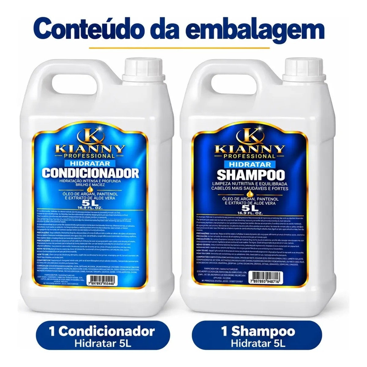 Kit Galão Shampoo + Condicionador 5L Profissional Hidra Nutri Óleos - Argan, Pantenol e Aloe Vera – foto 4