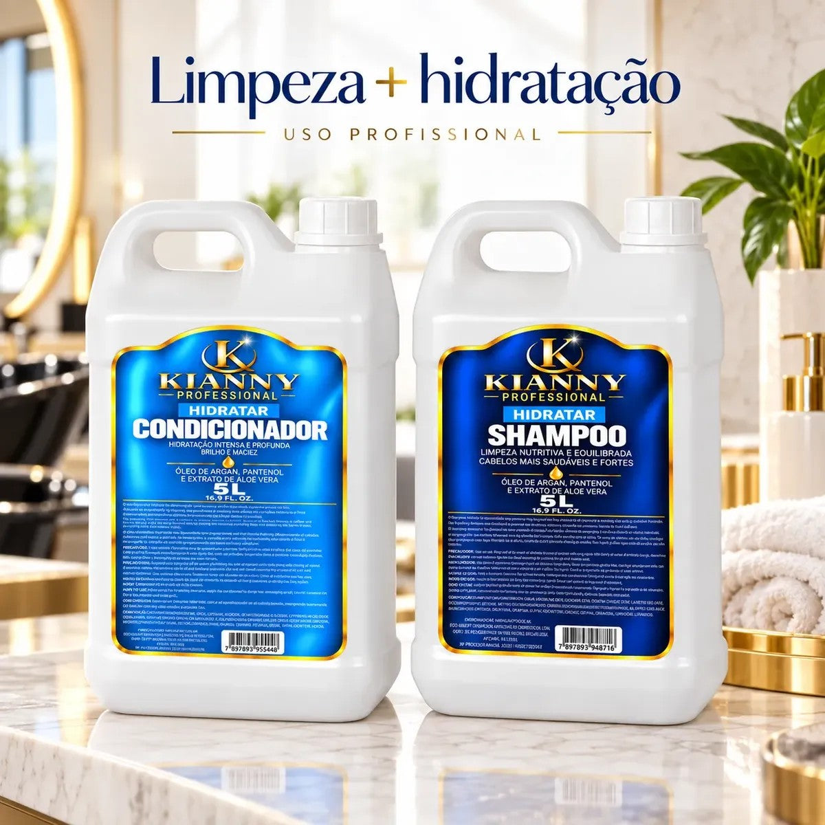 Kit Galão Shampoo + Condicionador 5L Profissional Hidra Nutri Óleos - Argan, Pantenol e Aloe Vera – foto 6