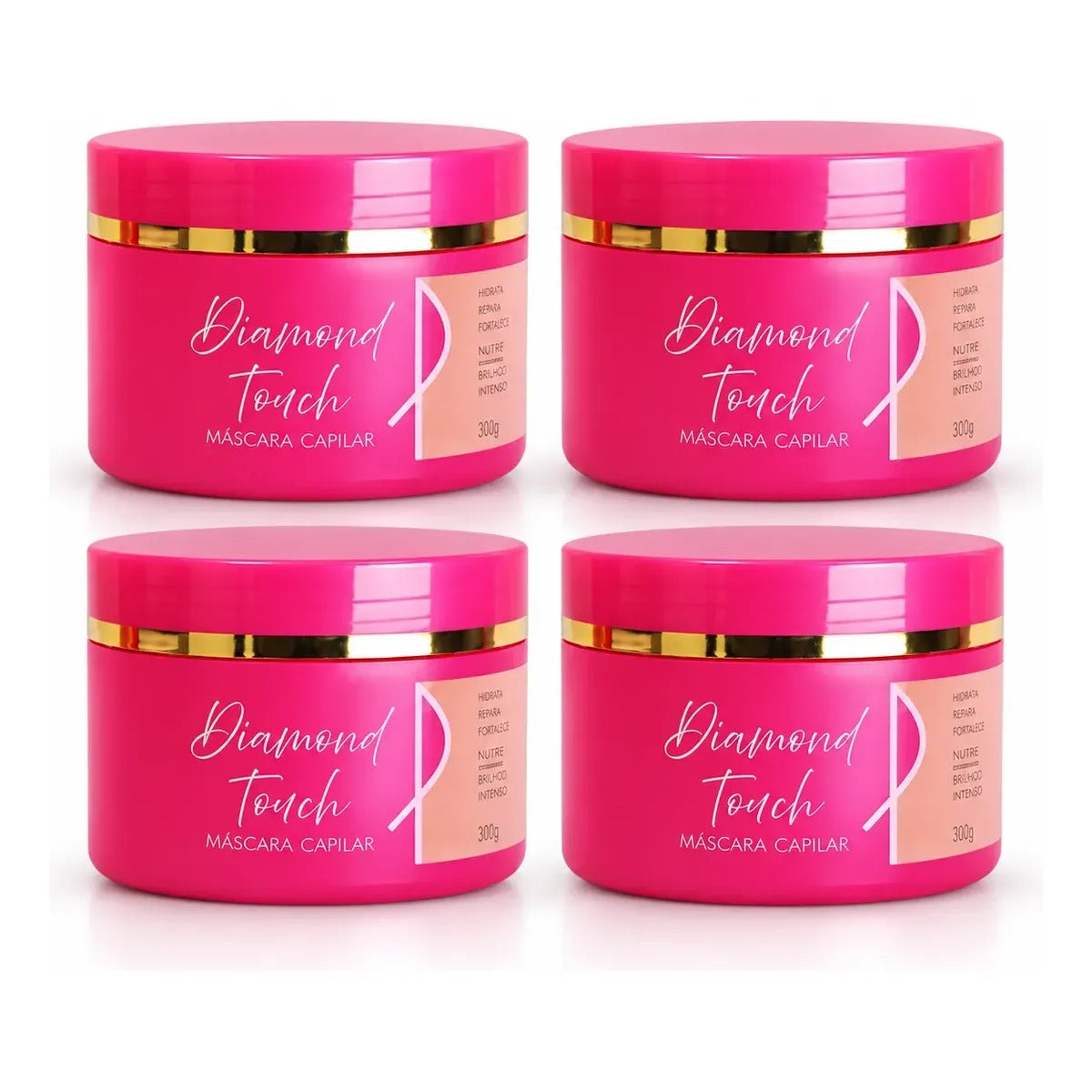 Kit 4 Máscara Pink Flow Diamond Touch 300g - Nutrição, Força e Brilho – foto 1