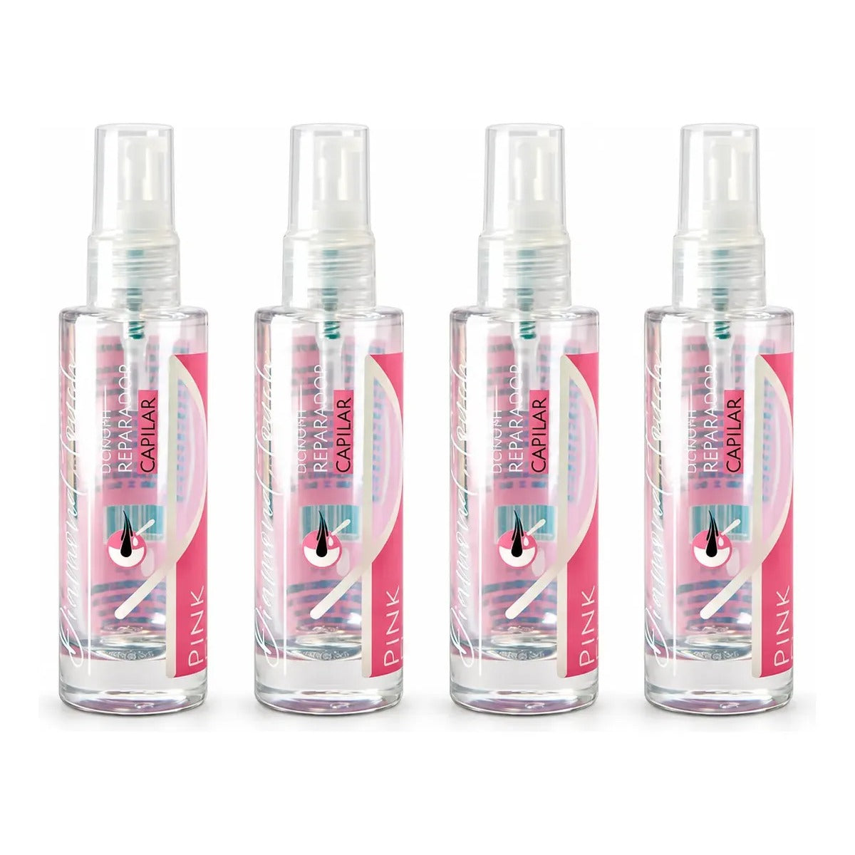 Kit 4 Sérum Reparador Pink Flow Diamond Touch 30ml - Antifrizz, Selagem e Brilho – foto 1