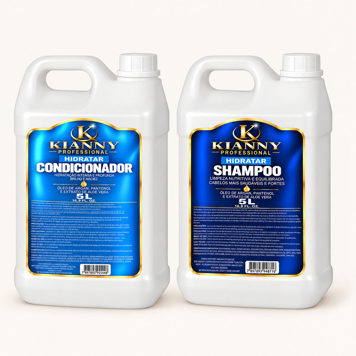 Kit Galão Shampoo + Condicionador 5L Profissional Hidra Nutri Óleos - Argan, Pantenol e Aloe Vera – foto 1