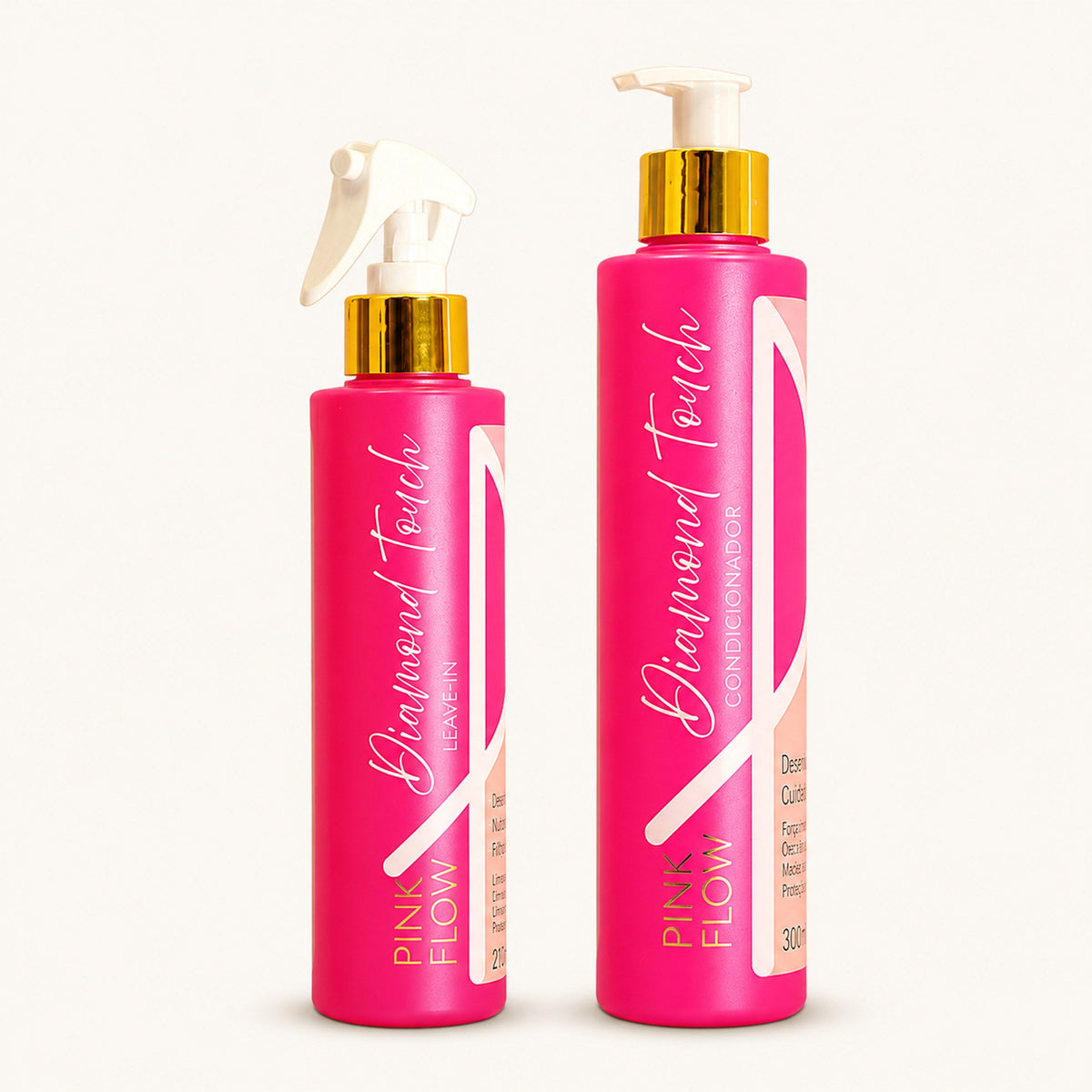 Kit Pink Flow Diamond Touch Condicionador 300ml + Leave-in 250ml Força Hidratação e Movimento – foto 1
