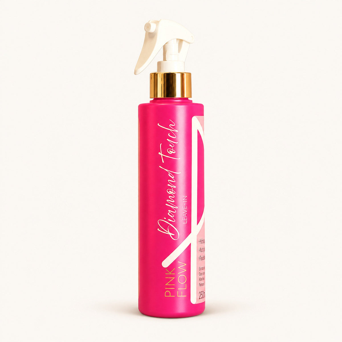 Leave-in Pink Anti Frizz Flow Diamond Touch 250ml - Desembaraçante com Brilho e Leveza – foto 1